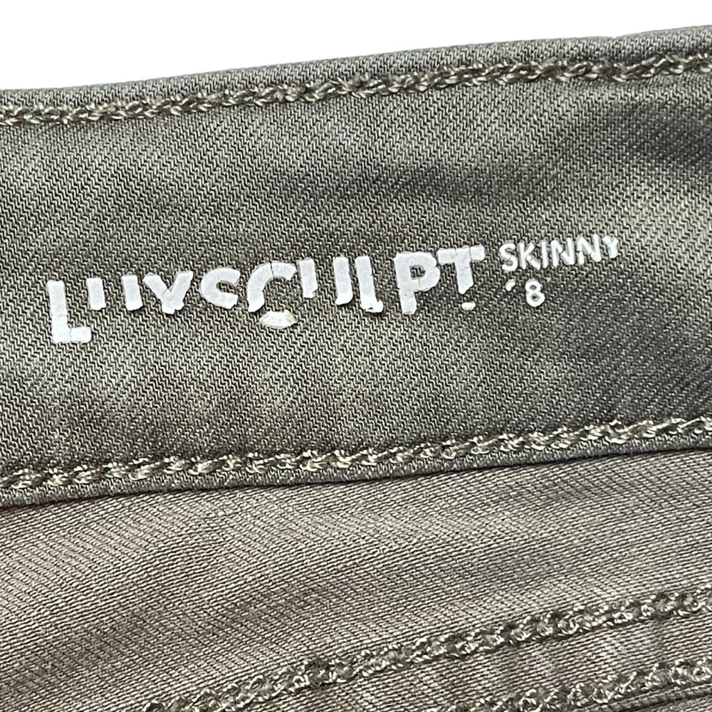 Warp + Weft Dusky Green Luxscript Skinny Jeans - Size 28X28 - Picture 9 of 12
